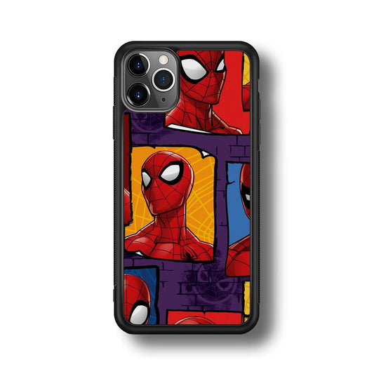 Spiderman Poster on The Wall iPhone 11 Pro Max Case-Rubber Black (2D Case)-Oxvistore
