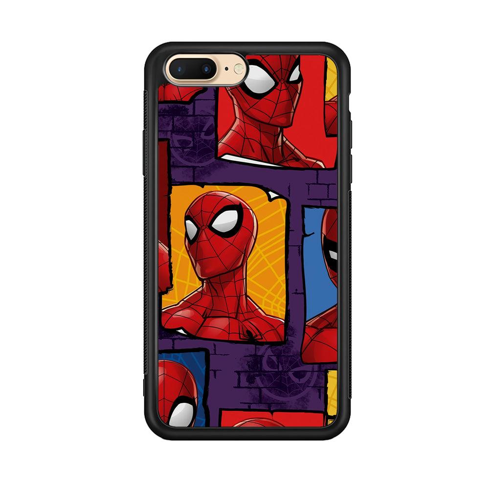 Spiderman Poster on The Wall iPhone 7 Plus Case-Rubber Black (2D Case)-Oxvistore