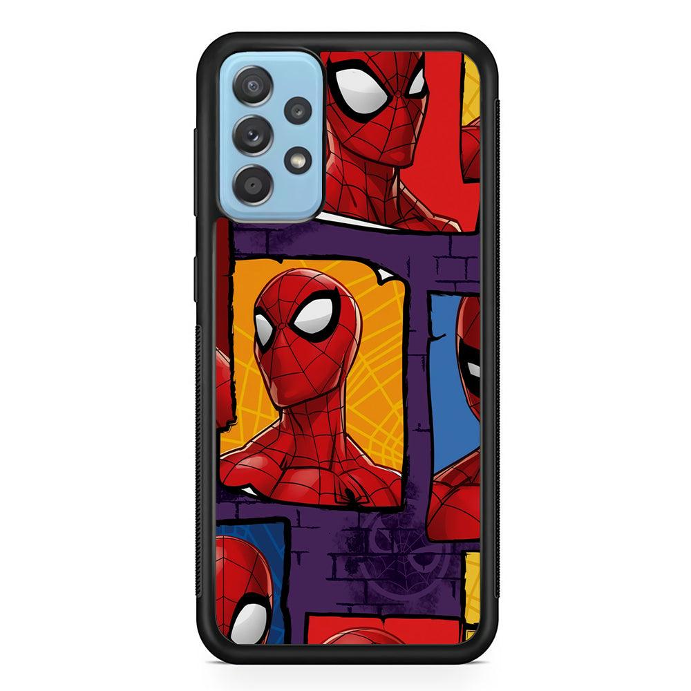 Spiderman Poster on The Wall Samsung Galaxy A72 Case-Rubber Black (2D Case)-Oxvistore