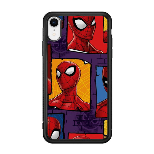 Spiderman Poster on The Wall iPhone XR Case-Rubber Black (2D Case)-Oxvistore