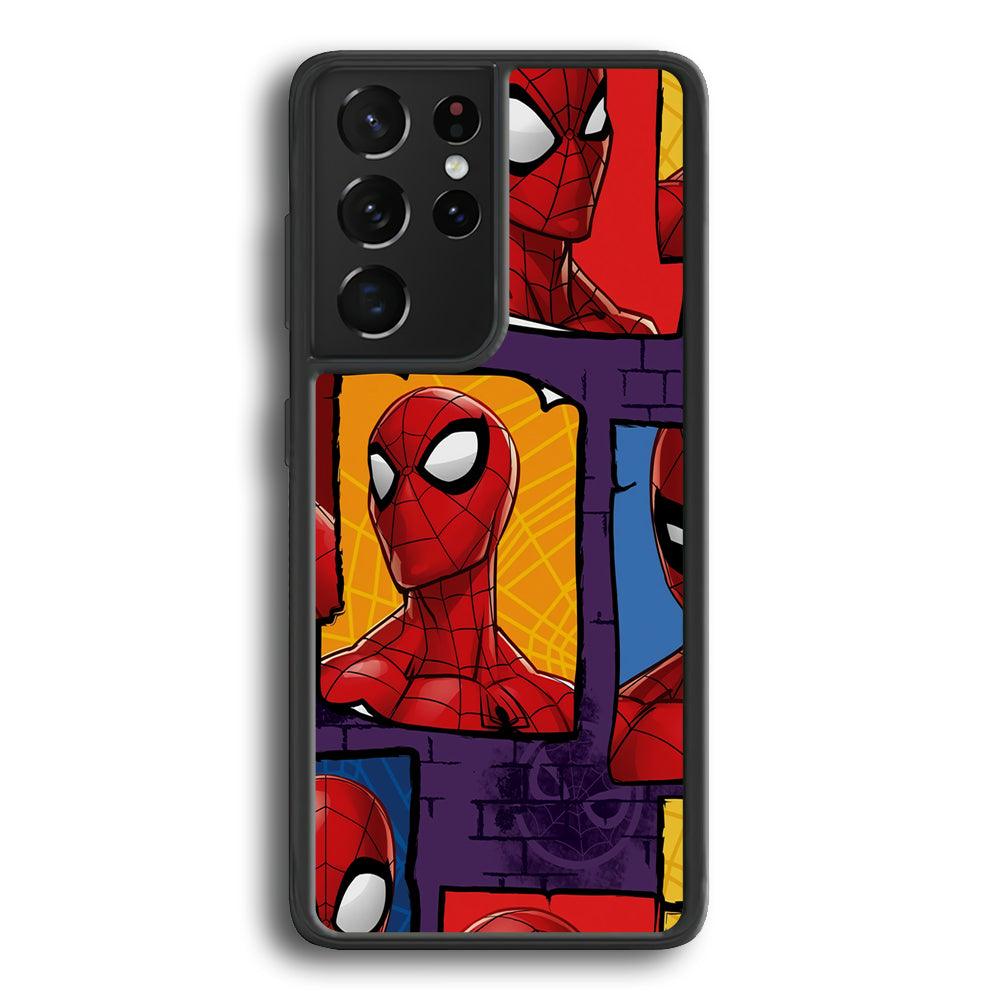 Spiderman Poster on The Wall Samsung Galaxy S24 Ultra Case-Rubber Black (2D Case)-Oxvistore