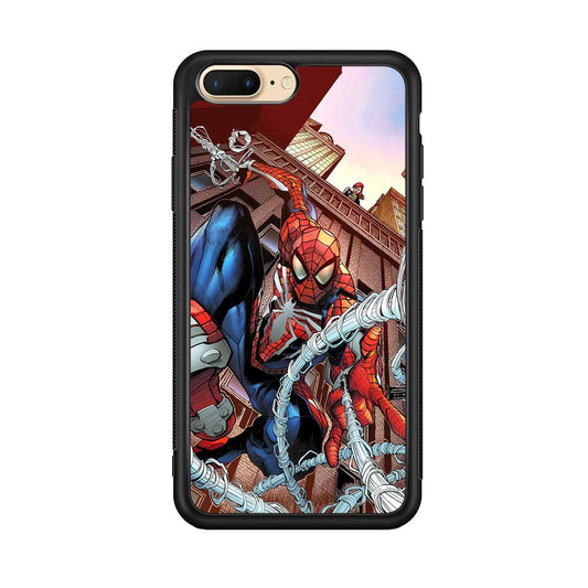 Spiderman Rooftop Photo iPhone 7 Plus Case-Oxvistore