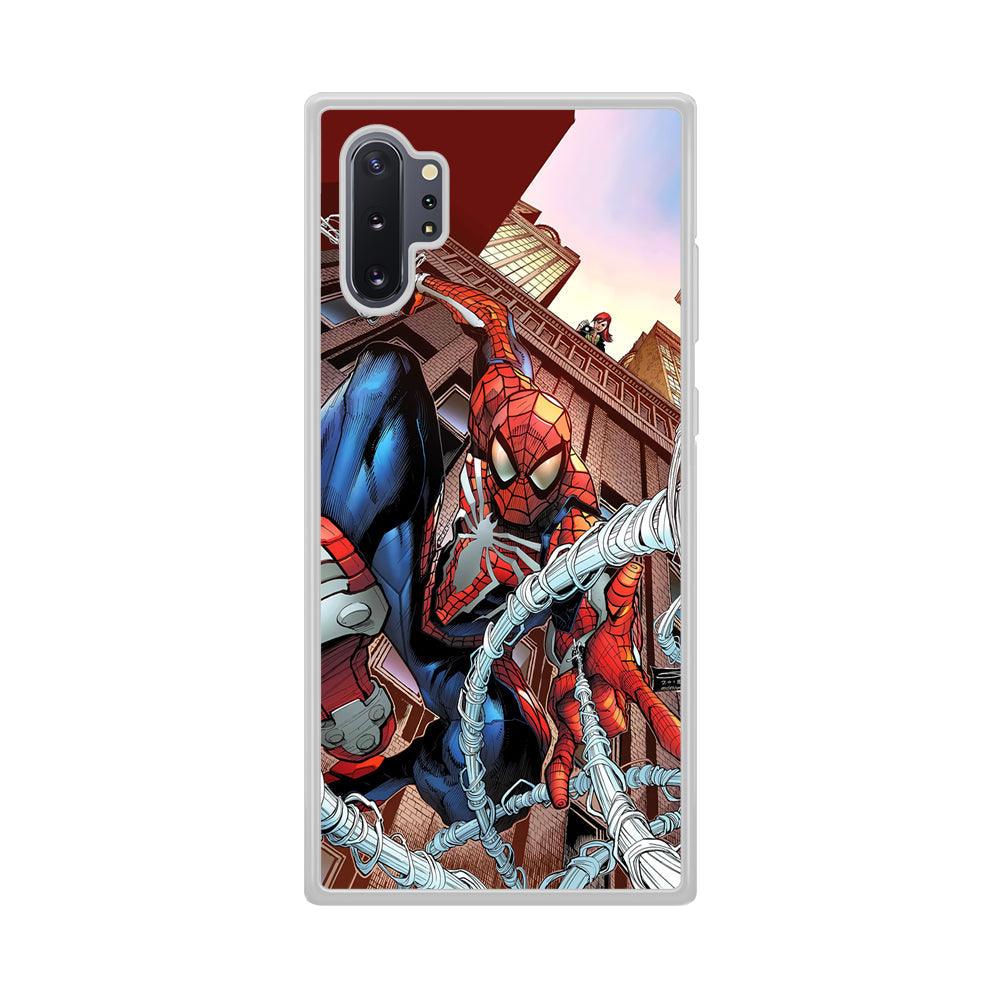 Spiderman Rooftop Photo Samsung Galaxy Note 10 Plus Case-Oxvistore