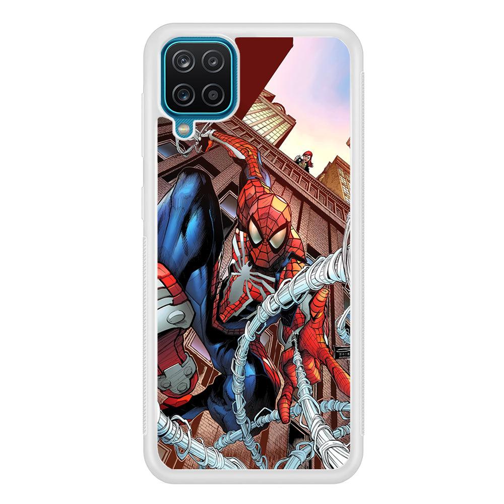 Spiderman Rooftop Photo Samsung Galaxy A12 Case-Oxvistore