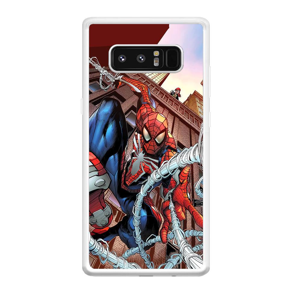 Spiderman Rooftop Photo Samsung Galaxy Note 8 Case-Oxvistore