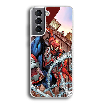 Spiderman Rooftop Photo Samsung Galaxy S21 Case-Oxvistore