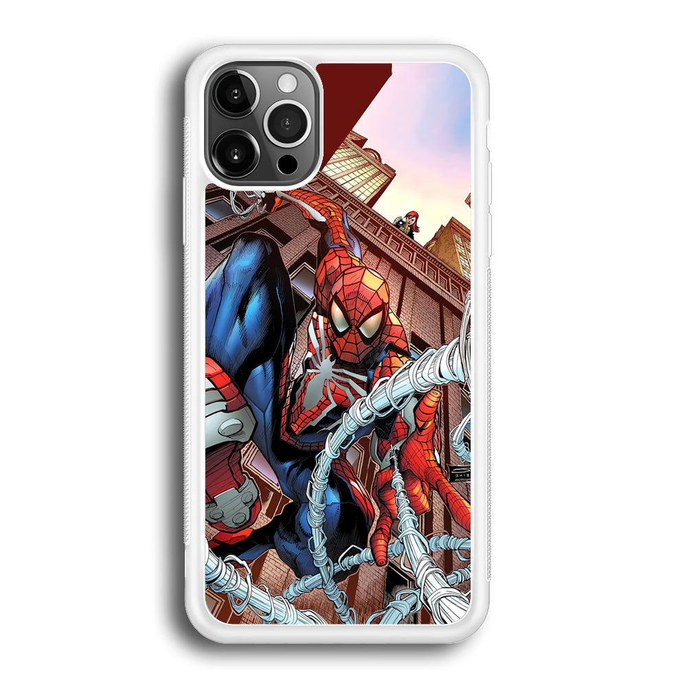 Spiderman Rooftop Photo iPhone 12 Pro Case-Oxvistore