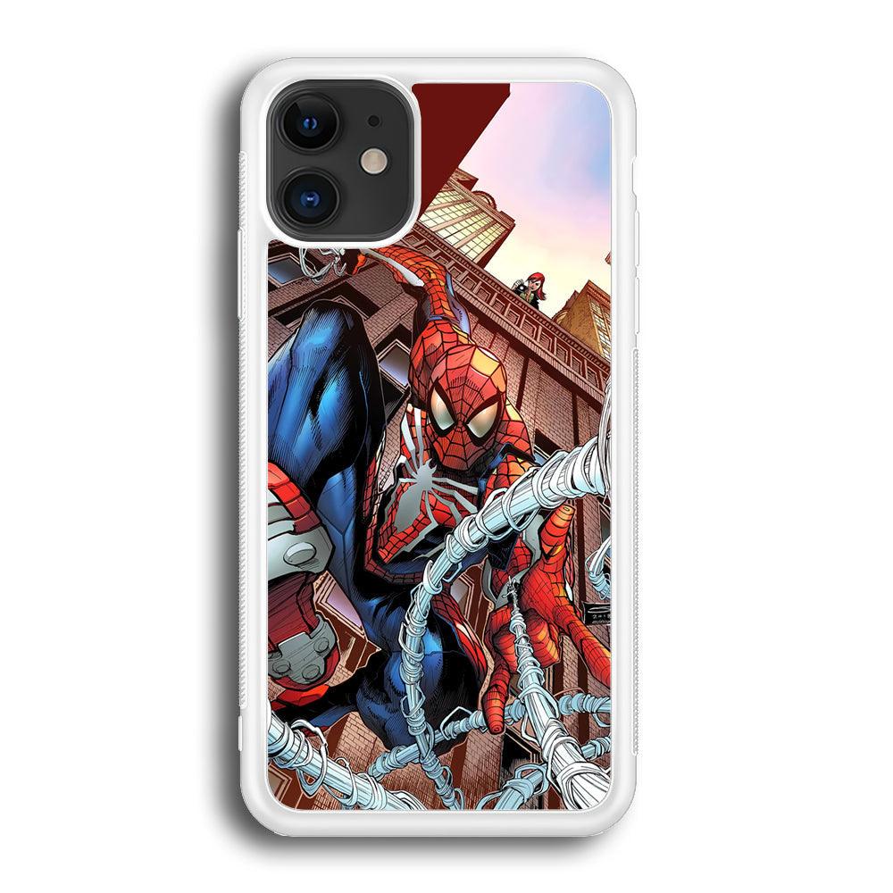 Spiderman Rooftop Photo iPhone 12 Case-Oxvistore