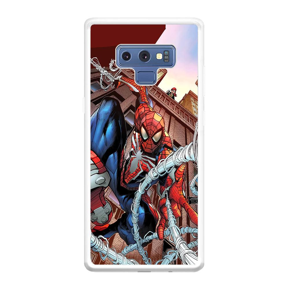 Spiderman Rooftop Photo Samsung Galaxy Note 9 Case-Oxvistore