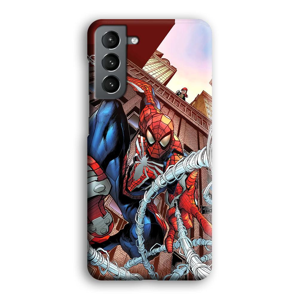 Spiderman Rooftop Photo Samsung Galaxy S21 Case-Oxvistore