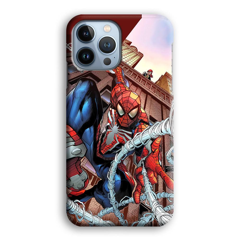 Spiderman Rooftop Photo iPhone 15 Pro Max Case-Oxvistore