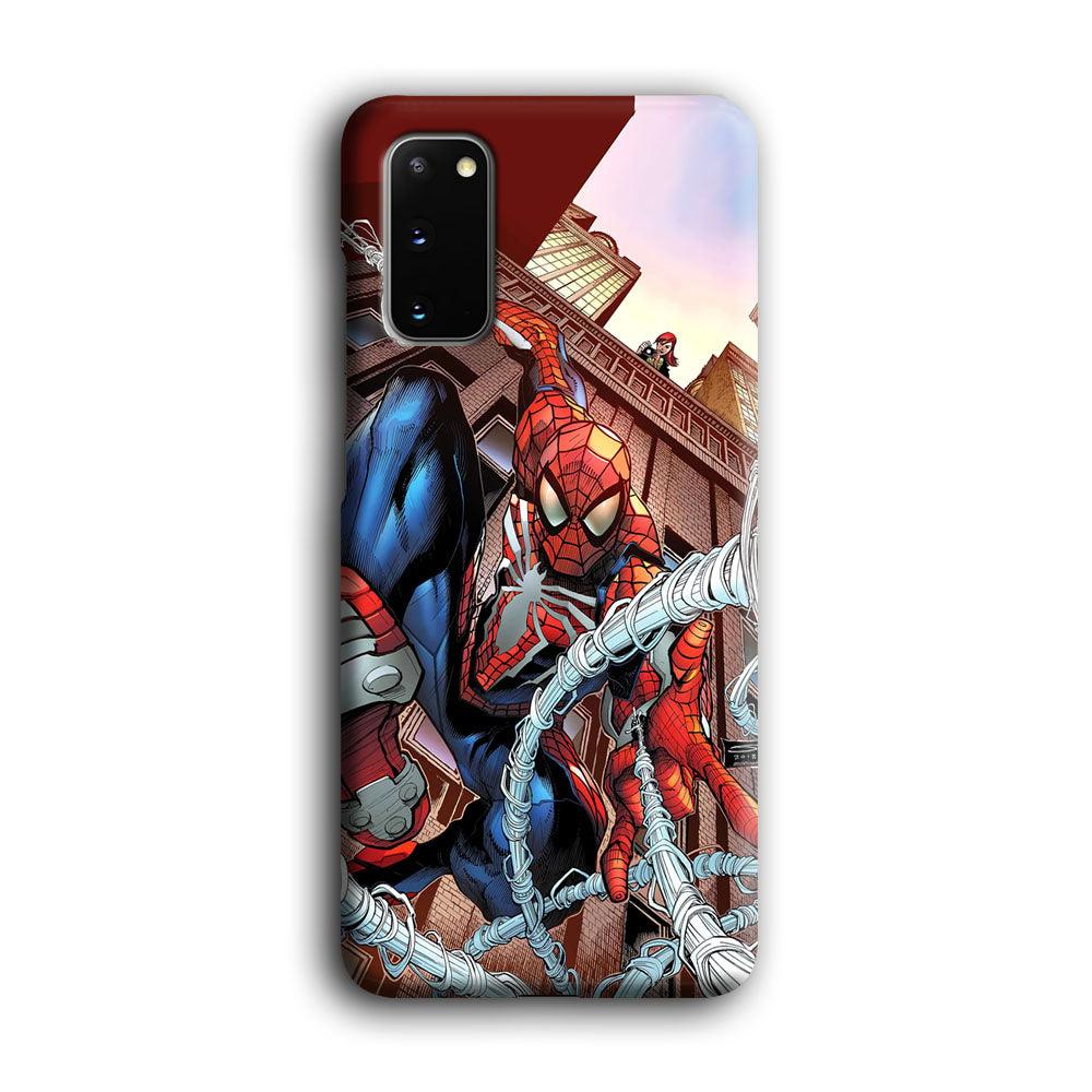 Spiderman Rooftop Photo Samsung Galaxy S20 Case-Oxvistore