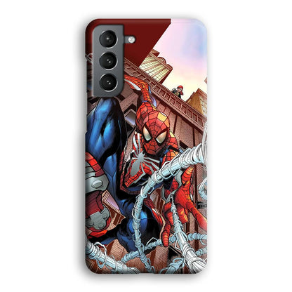 Spiderman Rooftop Photo Samsung Galaxy S21 Plus Case-Oxvistore