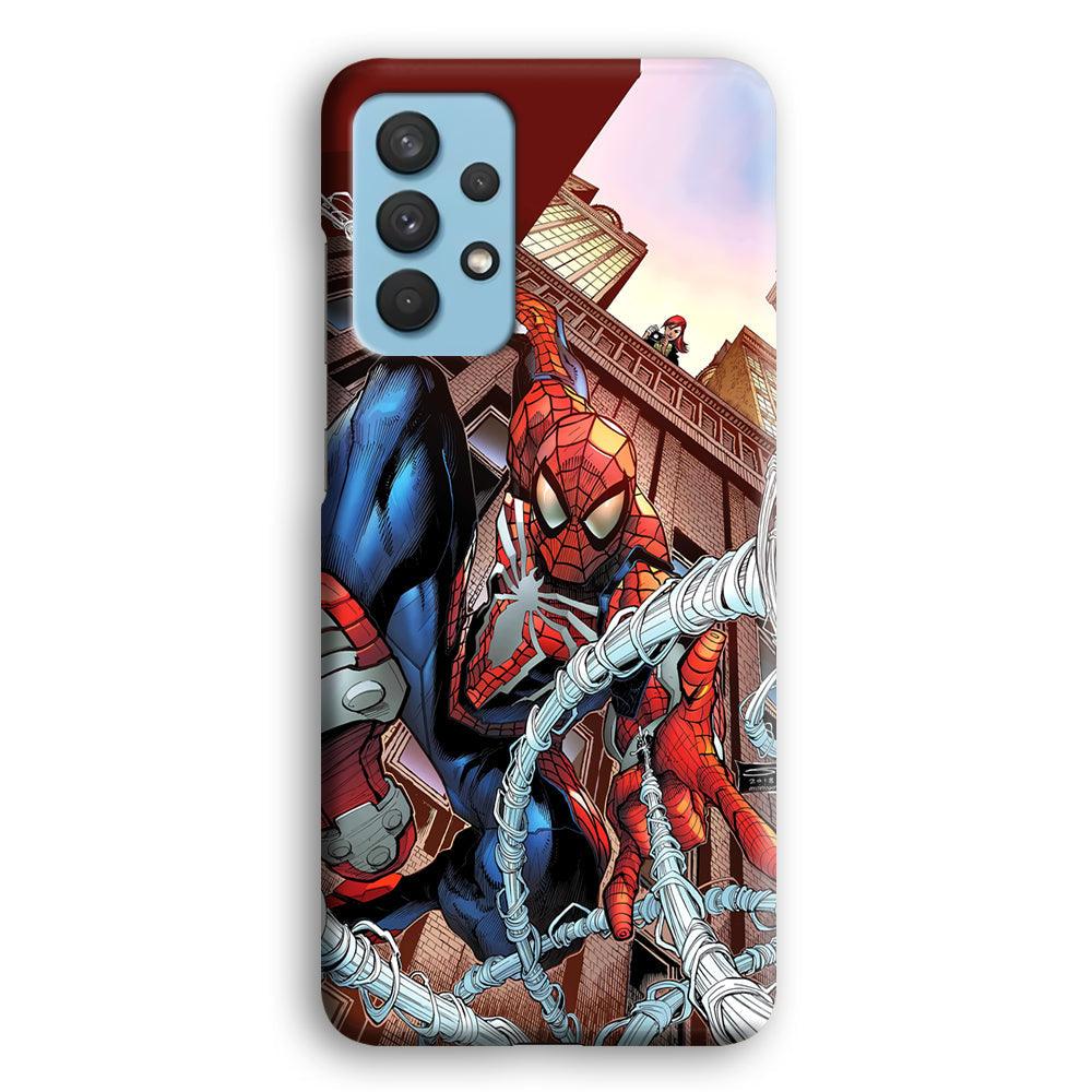 Spiderman Rooftop Photo Samsung Galaxy A32 Case-Oxvistore