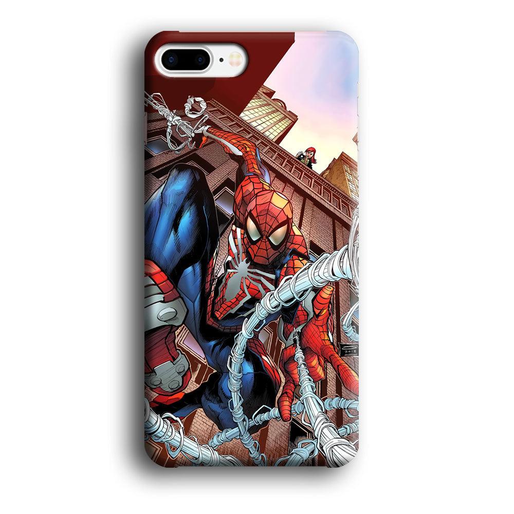 Spiderman Rooftop Photo iPhone 8 Plus Case-Oxvistore