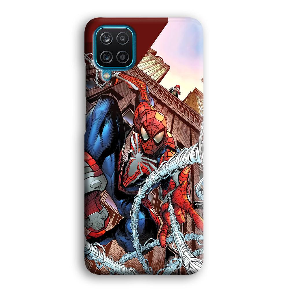 Spiderman Rooftop Photo Samsung Galaxy A12 Case-Oxvistore