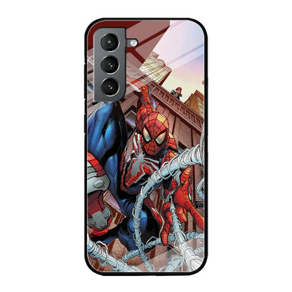 Spiderman Rooftop Photo Samsung Galaxy S21 Plus Case-Oxvistore