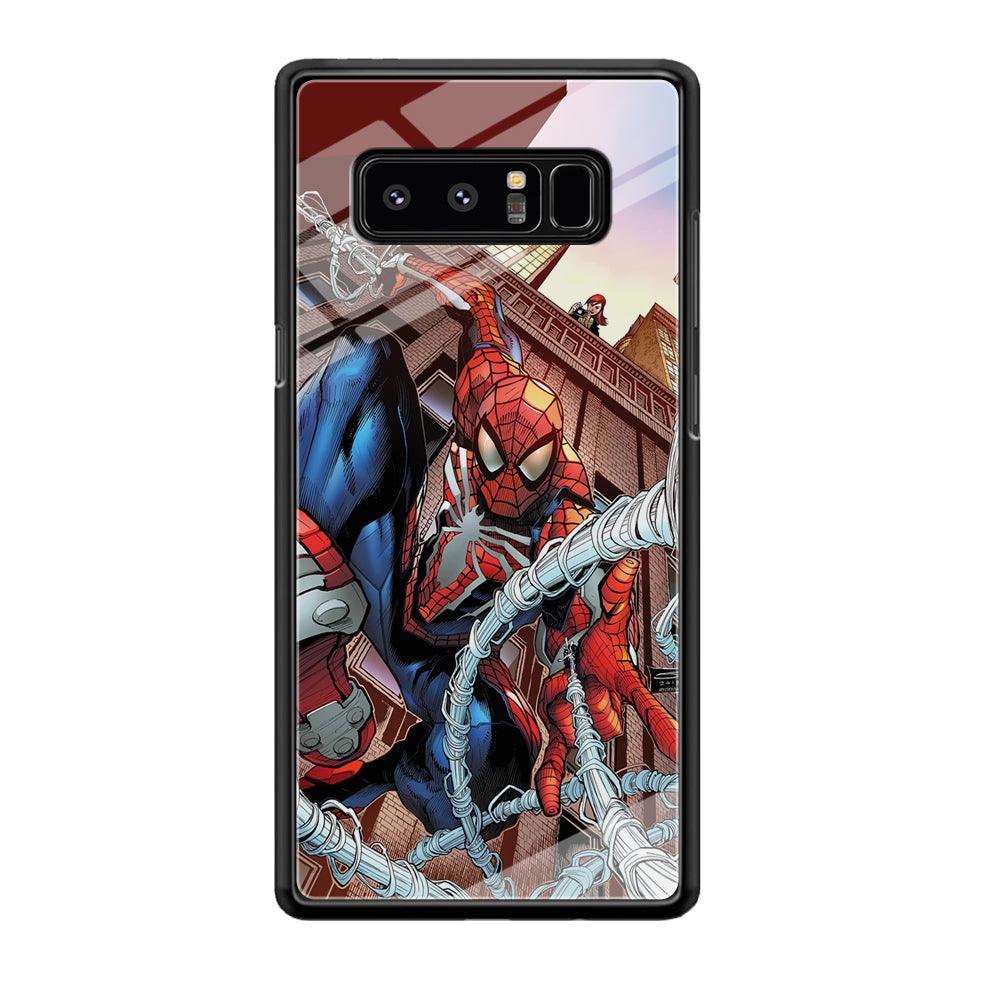 Spiderman Rooftop Photo Samsung Galaxy Note 8 Case-Oxvistore