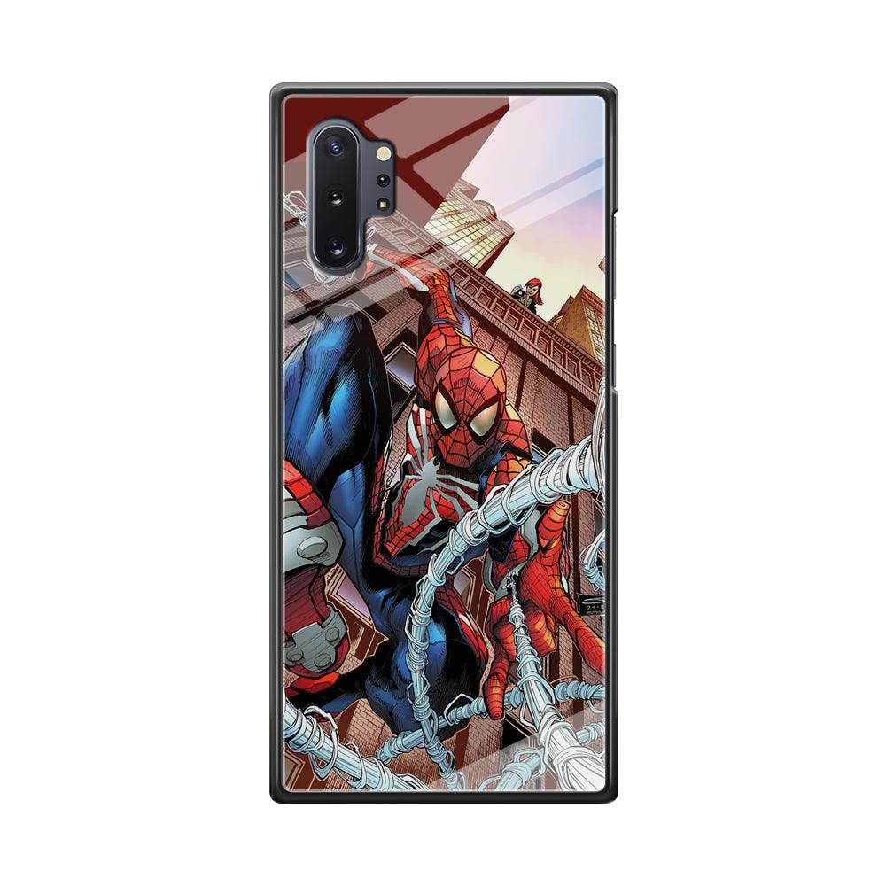 Spiderman Rooftop Photo Samsung Galaxy Note 10 Plus Case-Oxvistore