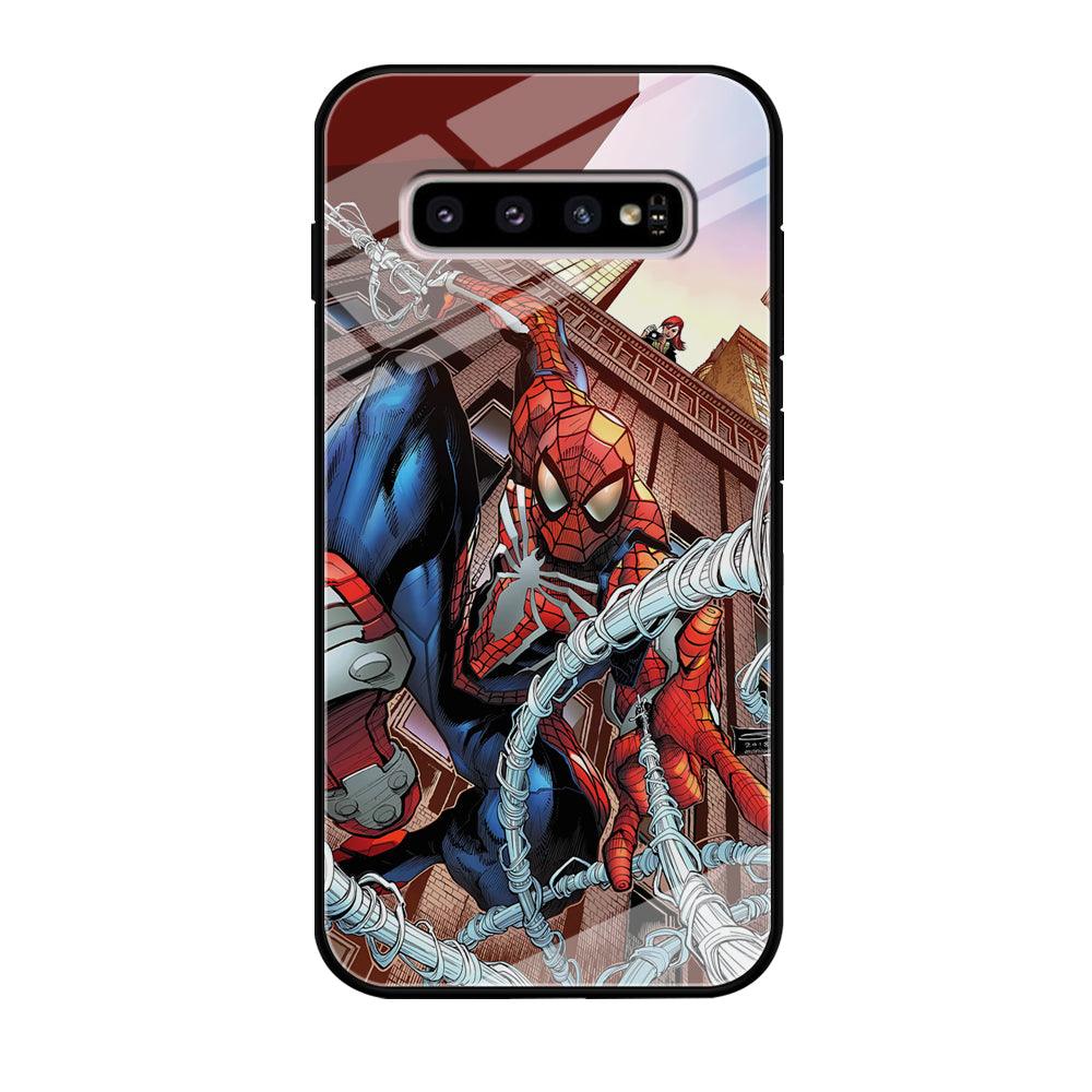 Spiderman Rooftop Photo Samsung Galaxy S10 Plus Case-Oxvistore