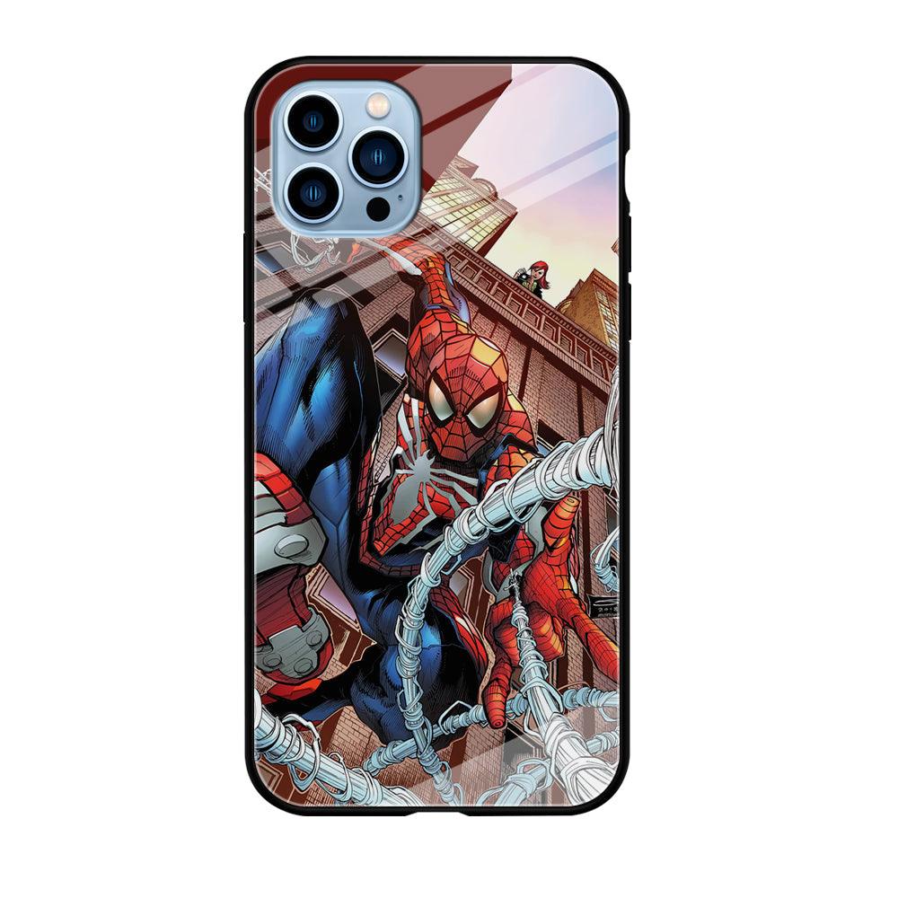 Spiderman Rooftop Photo iPhone 12 Pro Case-Oxvistore