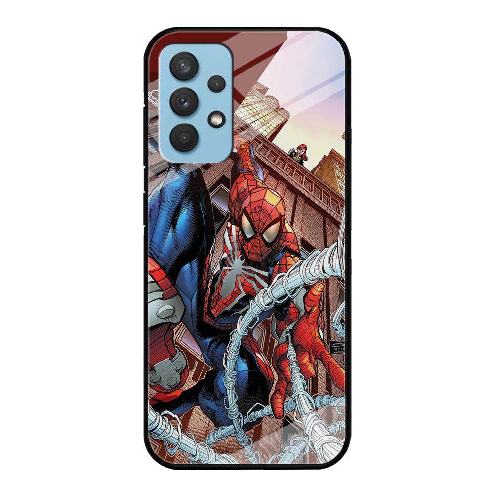 Spiderman Rooftop Photo Samsung Galaxy A32 Case-Oxvistore