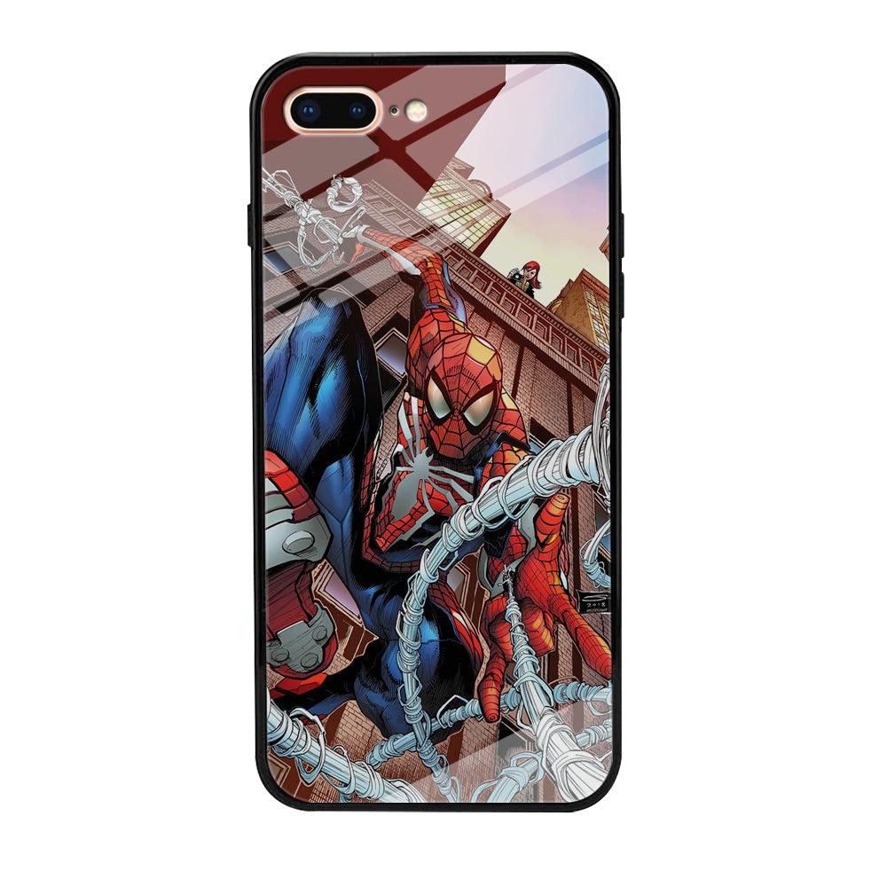 Spiderman Rooftop Photo iPhone 8 Plus Case-Oxvistore