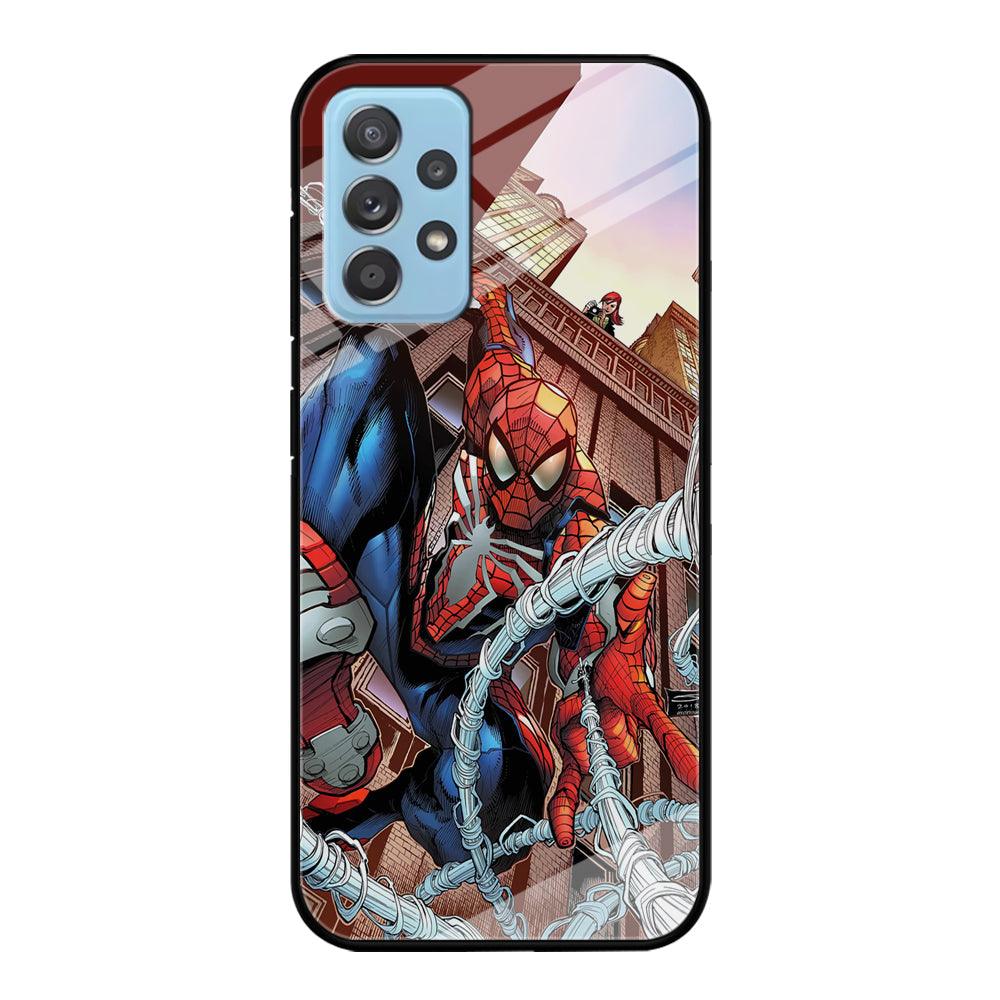 Spiderman Rooftop Photo Samsung Galaxy A52 Case-Oxvistore