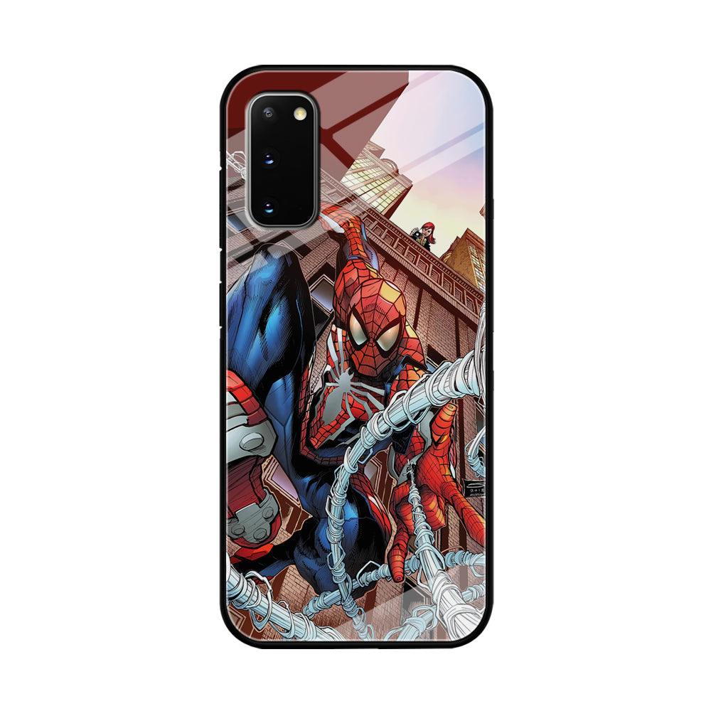 Spiderman Rooftop Photo Samsung Galaxy S20 Case-Oxvistore