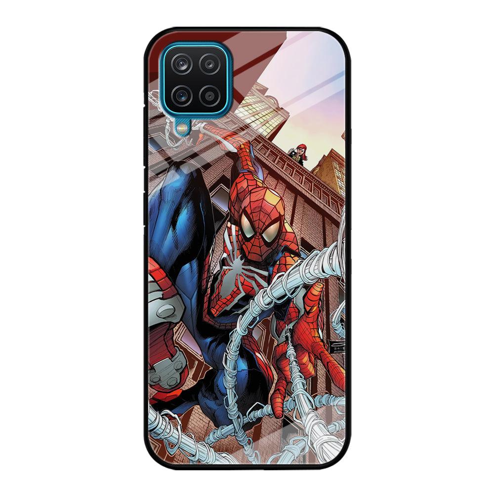 Spiderman Rooftop Photo Samsung Galaxy A12 Case-Oxvistore