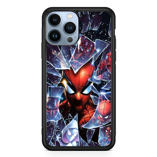 Spiderman Secret on The Glass iPhone 13 Pro Max Case-Rubber Black (2D Case)-Oxvistore