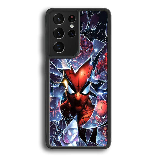 Spiderman Secret on The Glass Samsung Galaxy S22 Ultra Case-Rubber Black (2D Case)-Oxvistore