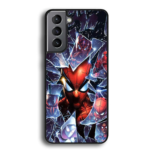 Spiderman Secret on The Glass Samsung Galaxy S24 Case-Rubber Black (2D Case)-Oxvistore