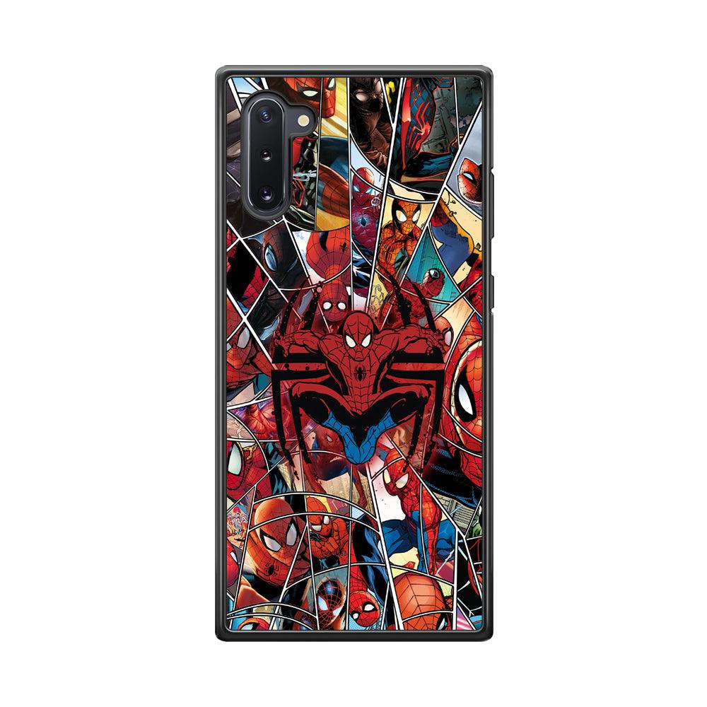 Spiderman Solid Backing Samsung Galaxy Note 10 Case-Rubber Black (2D Case)-Oxvistore