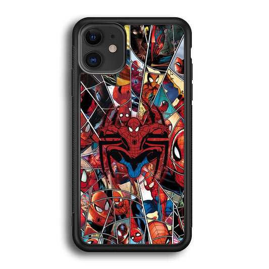 Spiderman Solid Backing iPhone 11 Case-Rubber Black (2D Case)-Oxvistore