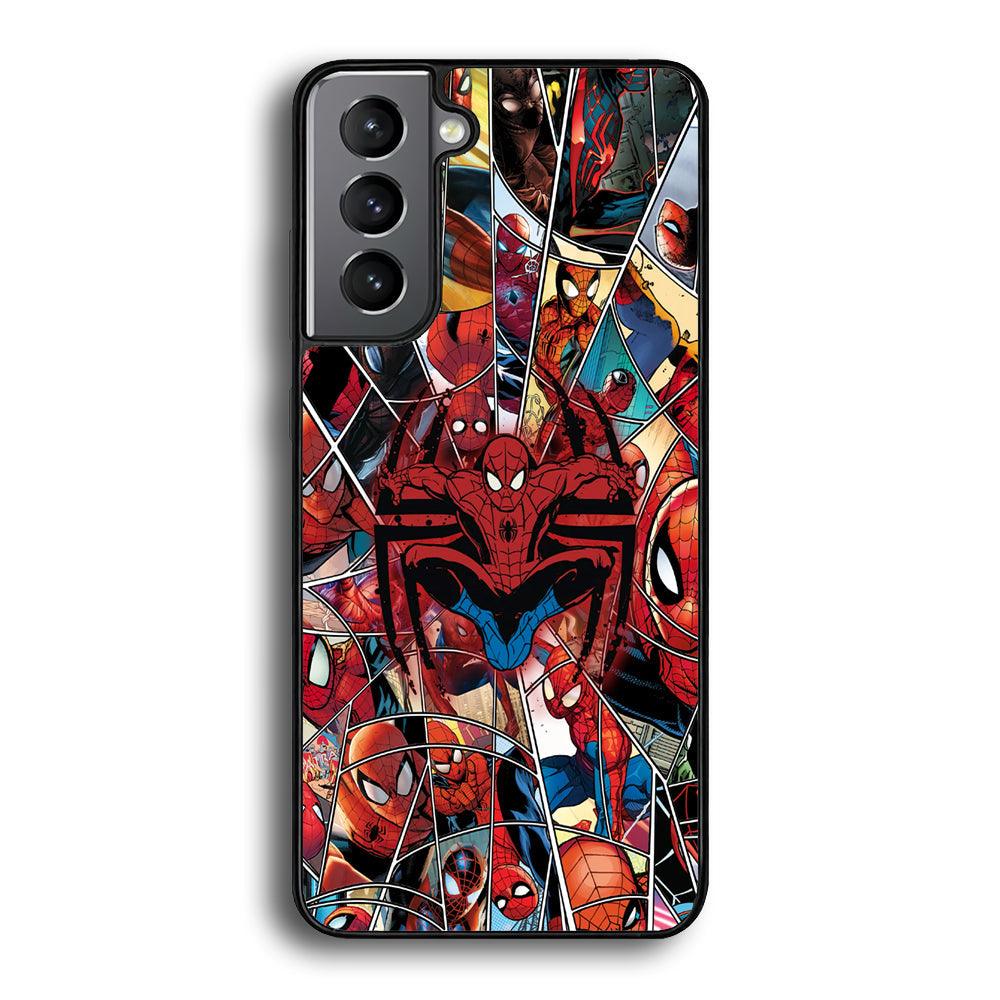 Spiderman Solid Backing Samsung Galaxy S22 Case-Rubber Black (2D Case)-Oxvistore