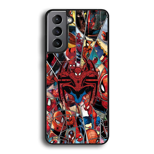 Spiderman Solid Backing Samsung Galaxy S22 Case-Rubber Black (2D Case)-Oxvistore