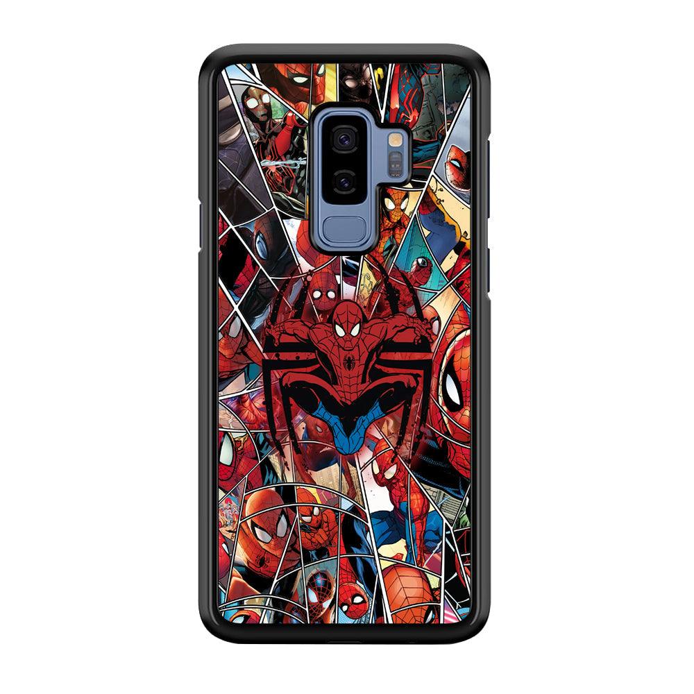 Spiderman Solid Backing Samsung Galaxy S9 Plus Case-Rubber Black (2D Case)-Oxvistore