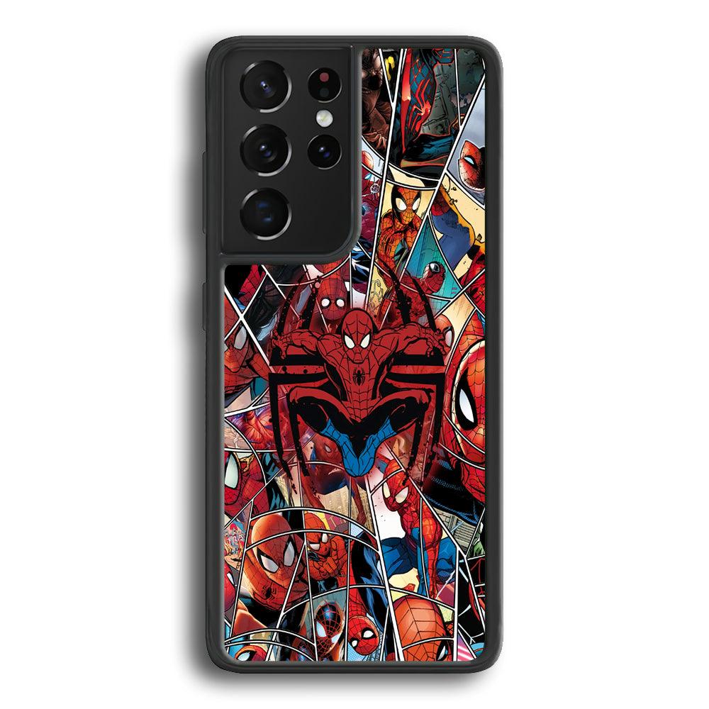 Spiderman Solid Backing Samsung Galaxy S23 Ultra Case-Rubber Black (2D Case)-Oxvistore