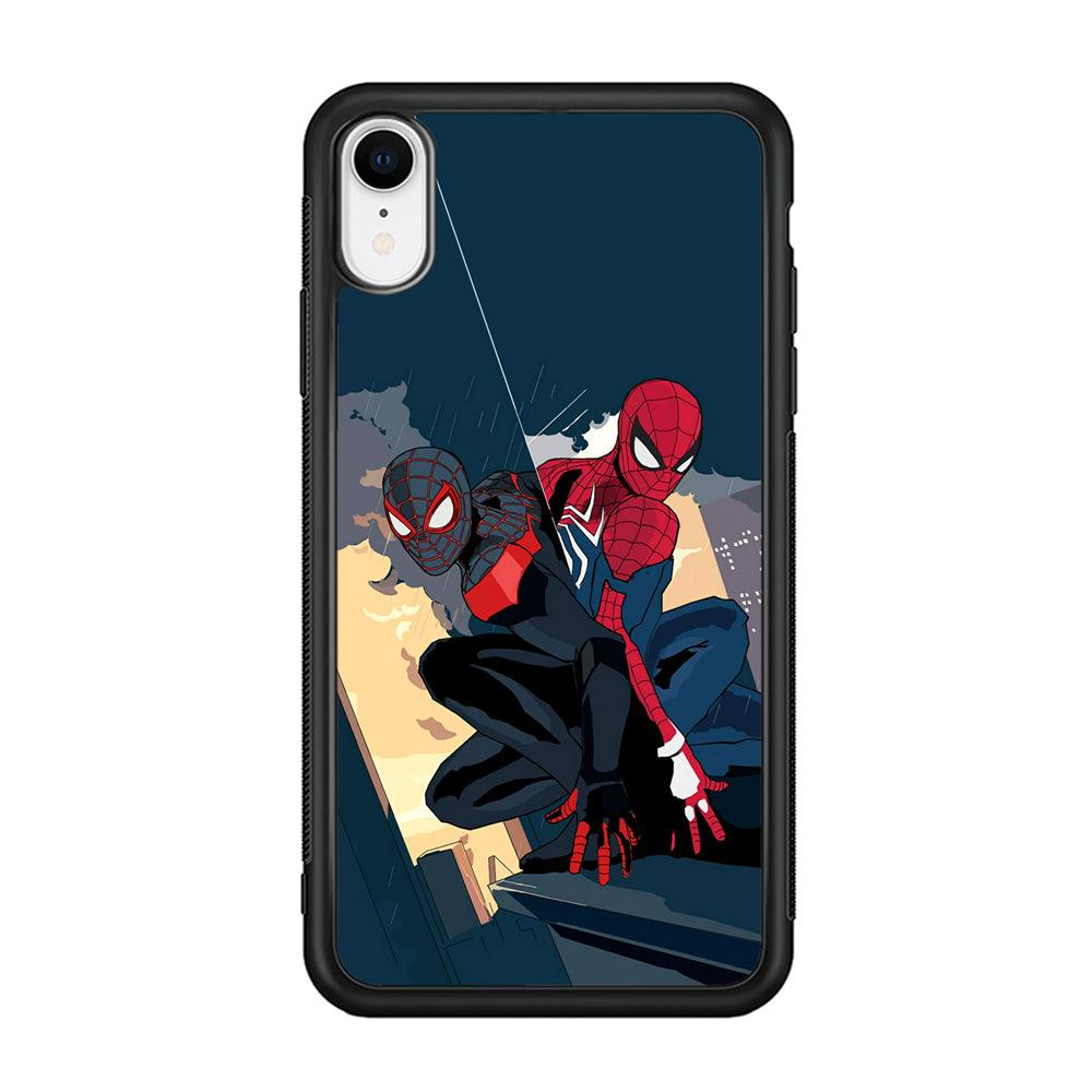 Spiderman The Another Shadows iPhone XR Case-Rubber Black (2D Case)-Oxvistore