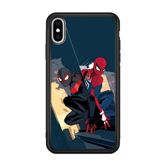Spiderman The Another Shadows iPhone XS Case-Rubber Black (2D Case)-Oxvistore