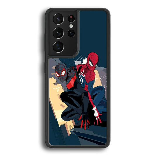Spiderman The Another Shadows Samsung Galaxy S21 Ultra Case-Rubber Black (2D Case)-Oxvistore