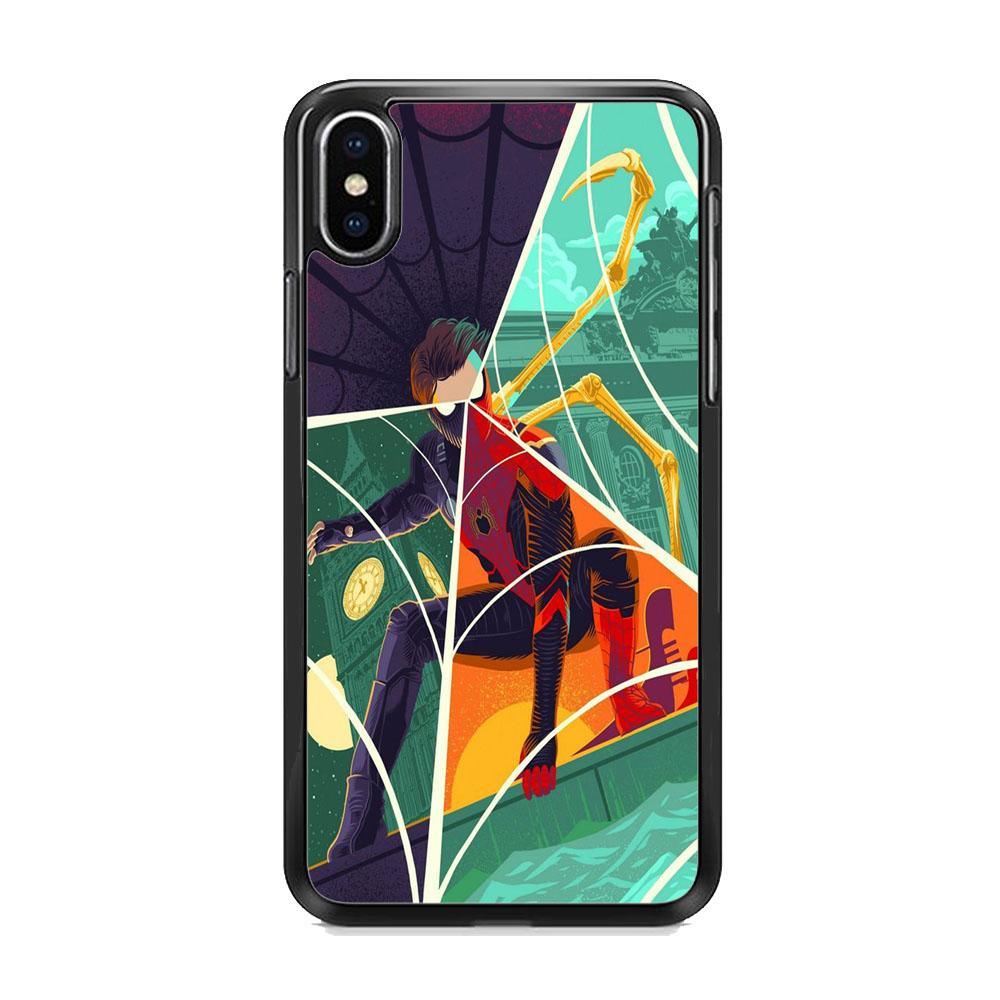Spiderman Amazing Variation Cartoon Character iPhone X Case-Rubber Black (2D Case)-Oxvistore