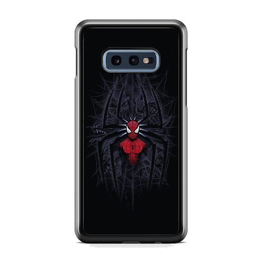 Spiderman Black Logo On The Net Samsung Galaxy S10E Case-Rubber Black (2D Case)-Oxvistore