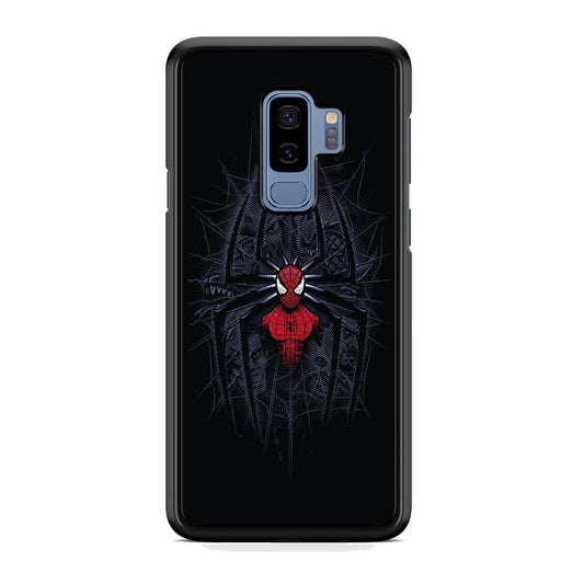 Spiderman Black Logo On The Net Samsung Galaxy S9 Plus Case-Rubber Black (2D Case)-Oxvistore