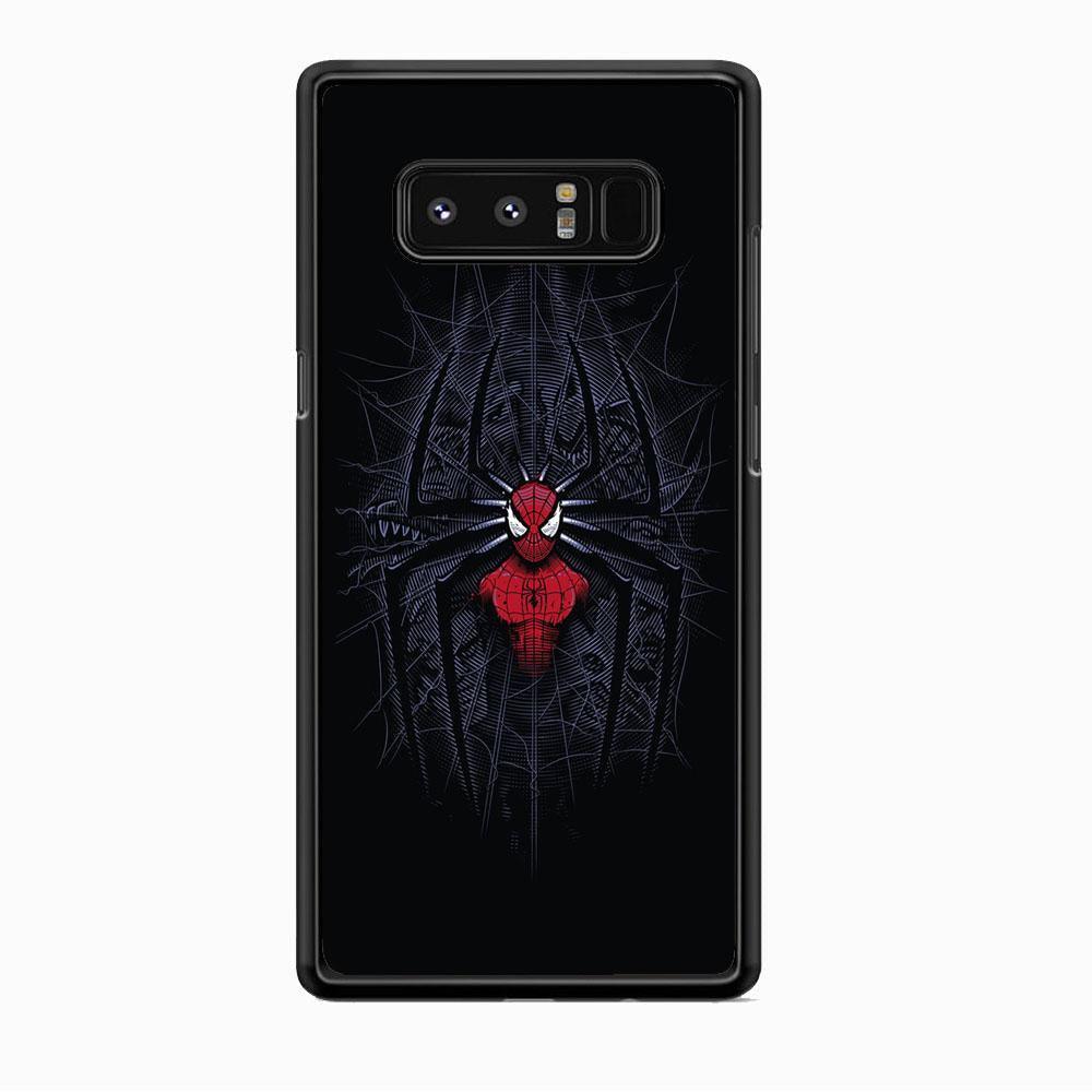 Spiderman Black Logo On The Net Samsung Galaxy Note 8 Case-Rubber Black (2D Case)-Oxvistore
