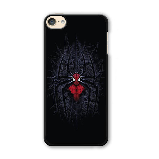 Spiderman Black Logo On The Net iPod Touch 6 Case-Plastic Black (2D Case)-Oxvistore