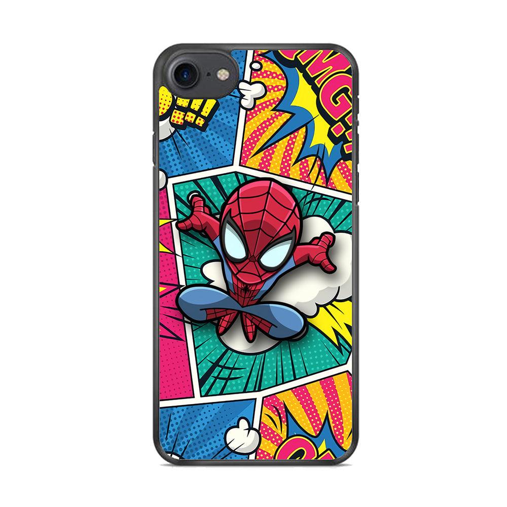 Spiderman Comic Poof iPhone 7 Case-Rubber Black (2D Case)-Oxvistore