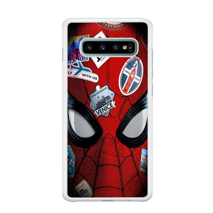 Spiderman Head Full Stickers Samsung Galaxy S10 Plus Case-Oxvistore