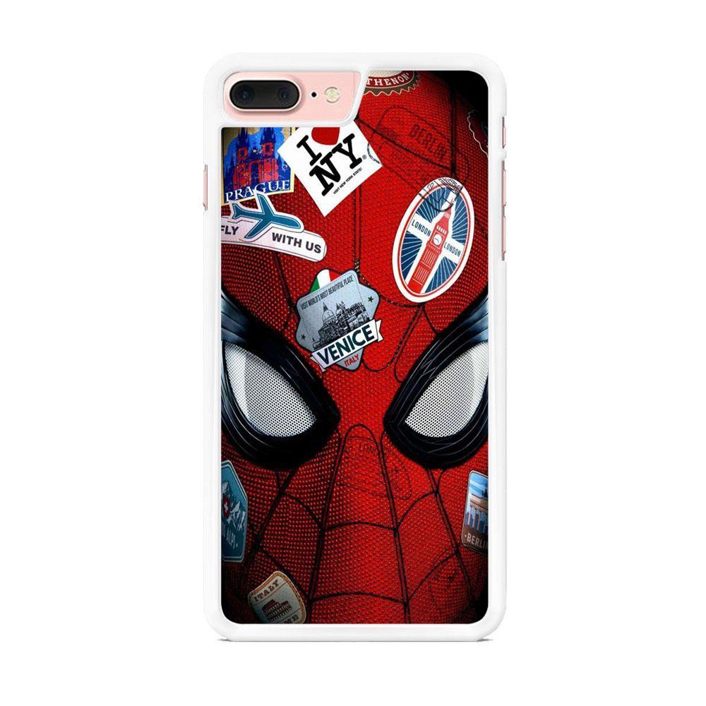 Spiderman Head Full Stickers iPhone 8 Plus Case-Oxvistore